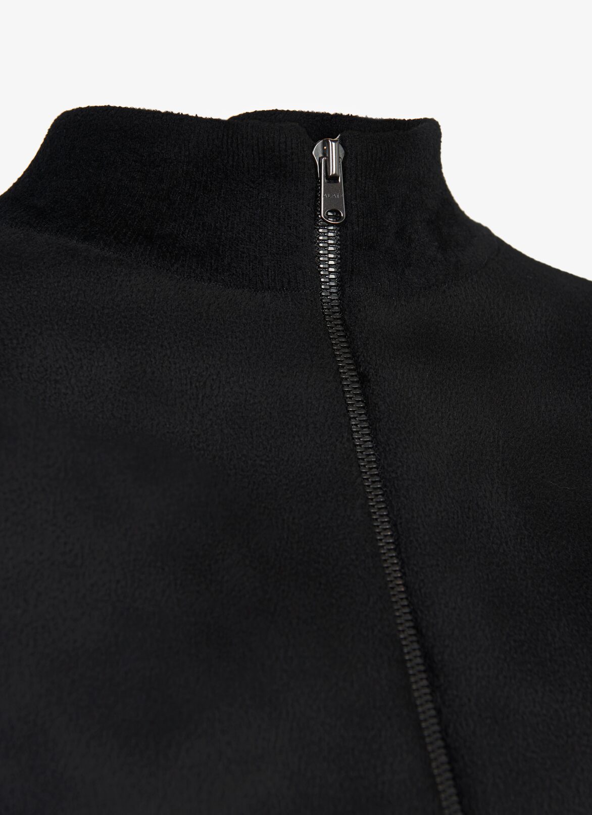 Cropped Zip-Front Sweater ALAÏA BLACK CROPPED ZIP-FRONT SWEATER
